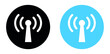 Wi-fi wireless icon, Wifi internet sign icon in flat style, Radio tower icon, Wireless technology connection airwaves