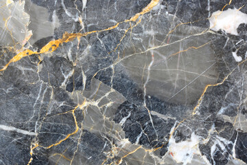 Wall Mural - Gold and white Patterned natural of dark gray marble pattern (Gold Russia) for design.