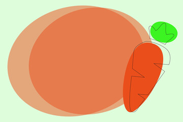 Wall Mural - Drawing of carrots. Drawn frame. Empty background for text