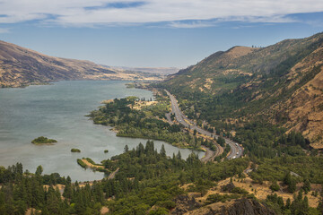 Beautiful view at Columbia river gorge from Rowena crest viewpoint