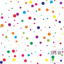 Seamless Pattern With Colorful Polka Dots