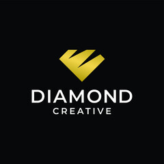 Sticker - Luxury golden gems diamond logo icon vector design inspiration template