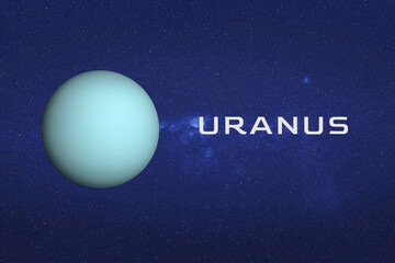 Wall Mural - uranus planet of solar system. space infographics. science fiction 3d rendered illustration. element