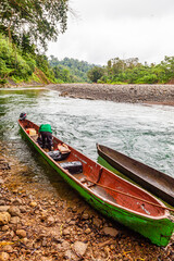 Poster - Costa Rica,  the border with Panama is the Rio Yorkin. The only way to visit the indian people is a trip by boat.