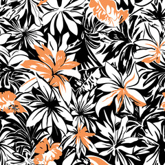 Flowers and seamless pattern.Silk scarf design, fashion textile.