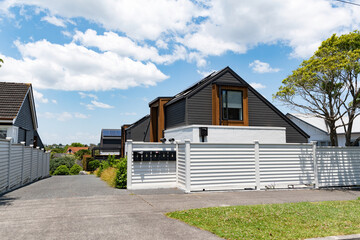 Sticker - AUCKLAND, NEW ZEALAND - Dec 04, 2019: Houses in central Auckland