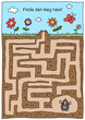 © singmuang - Rätselbild Labyrinth Maulwurf, koloriert / farbig