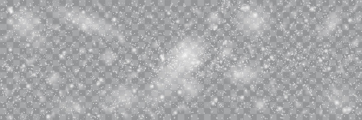 Wall Mural - falling snowflakes isolated on transparent background vector illustration