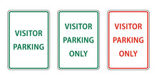 Reserved Parking Sign For Visitors. Visitors Parking Sign Vector