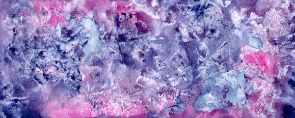 Wall Mural - magenta pink blue bright watercolor simple abstract uniform background, versatile backdrop. Paint stains, paper background.