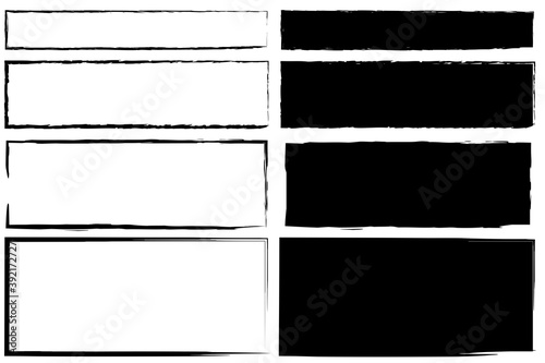 Fotomural Vintage abstract banner with black rectangles on white background