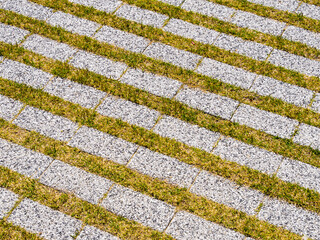 Sticker - Striped stone and grass background