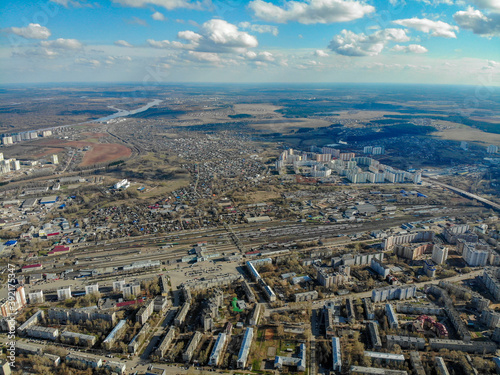 Fotomural View from a great height to the city of Kirov in spring