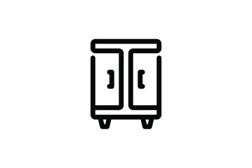 Poster - Interior Outline Icon - Cupboard