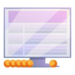 Poster - Data monitor monetization icon. Cartoon of data monitor monetization vector icon for web design isolated on white background
