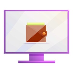 Poster - Online wallet monetization icon. Cartoon of online wallet monetization vector icon for web design isolated on white background