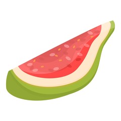 Poster - Slice green fig icon. Cartoon of slice green fig vector icon for web design isolated on white background