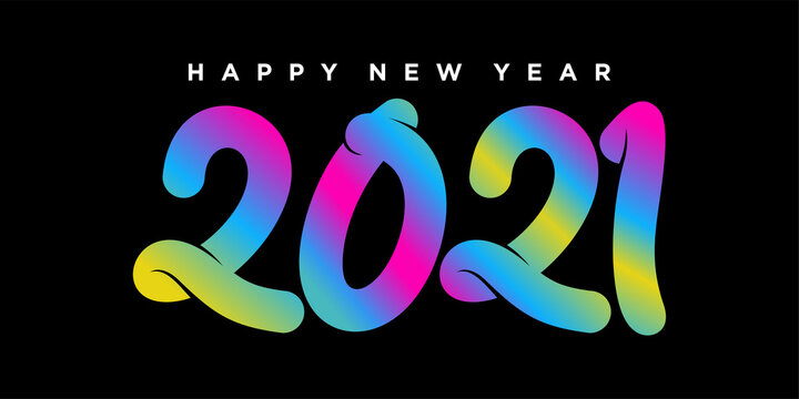 2021 Happy new year colorful illustration