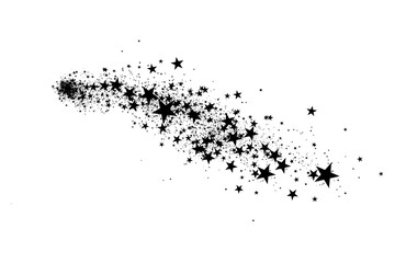 Wall Mural - stars on a white background. black star shooting with an elegant star.meteoroid, comet, asteroid, st