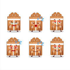 Poster - Cartoon character of gift cookies with sleepy expression