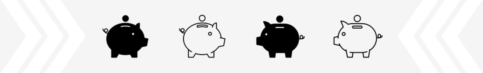 Wall Mural - piggy bank icon set | piggy-bank vector illustration logo | piggybank icons isolated collection
