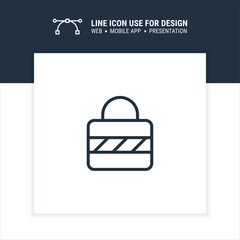 Fototapete - padlock vector symbol outline stroke graphic design single icon illustration