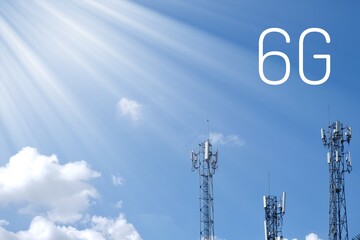 Communication tower supports 6G system. Supports fast internet in Thailand.