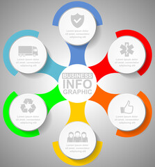 Poster - Business infographic vector template with 6 options