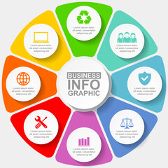 Poster - Business infographic vector template with 8 options