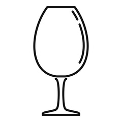 Sticker - Beverage wineglass icon. Outline beverage wineglass vector icon for web design isolated on white background