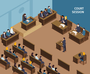 Wall Mural - Trial Court Session Composition