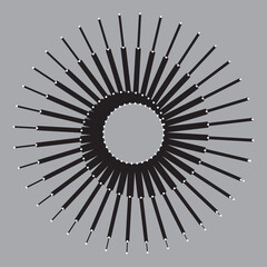 Aufkleber - Abstract background with radial lines. Logo or icon in yin and yang style.
