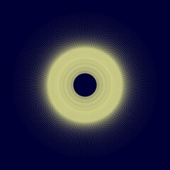 Poster - sun image with hexagons with halftone effect