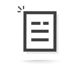 Poster - Text document or txt file icon line outline art vector pictogram, paper sheet list with note message info modern design