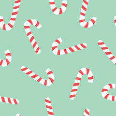 candy cane holiday seamless pattern. merry christmas and happy new year design. colorful flat vector
