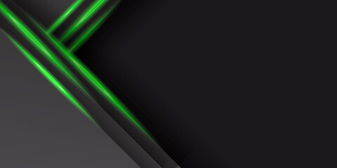 Dark green black tech metal abstract background for wide banner 