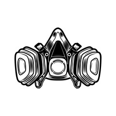 Fototapete - Respirator vector illustration. Graffiti artist gas mask. Street art or face protection concept for emblems or tattoo templates