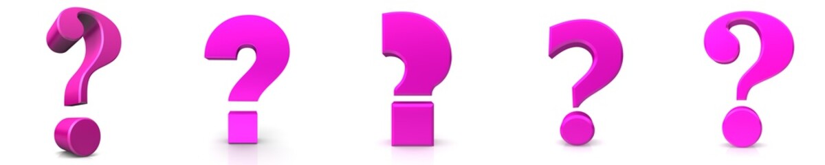 Wall Mural - Query sign query symbol question mark interrogation point icon pink 3d