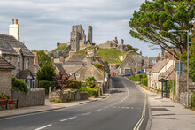 View Of Cottages On East Street And Corfe Castle, Corfe, Dorset