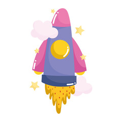 Sticker - space shuttle launching adventure galaxy cartoon