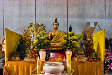 Chachoengsao / Thailand / July 12, 2020 : Wat Chin Pracha Samoson, It was built during the reign of King Rama V by the Chinese abbot of Wat Leng Neuy Yee over a century ago.