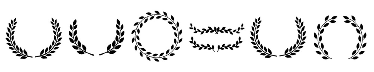 Wall Mural - circular laurel foliate vector icon