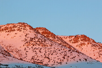 Poster - Evening sun on the Wasatch Front mountains, Utah	