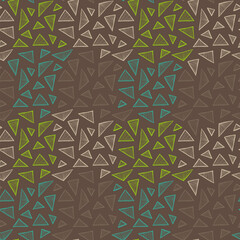 Aufkleber - Triangle seamless vector pattern, simple doodle hand drawn background