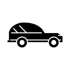 Wall Mural - car transport, side view line icon on white background