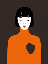 Illustration Of A Woman Without Heart