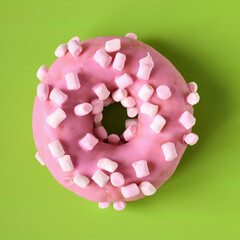 Sticker - Strawberry donut covered with pink icing