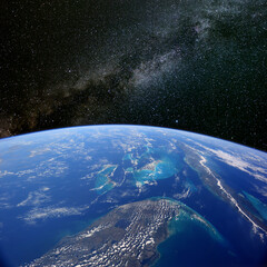 Wall Mural - florida, the bahamas and cuba from space. elements of this image furnished by nasa.