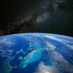 Wall Mural - the bahamas and cuba from space. elements of this image furnished by nasa.