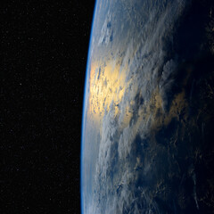 Wall Mural - sunlight reflects off the ocean. elements of this image furnished by nasa.